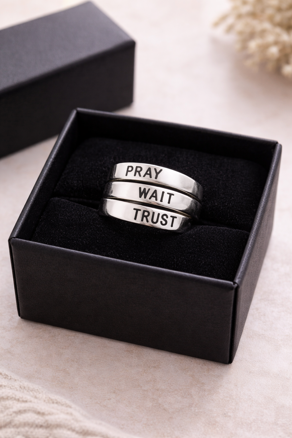 PRAY WAIT TRUST Coiled Ring