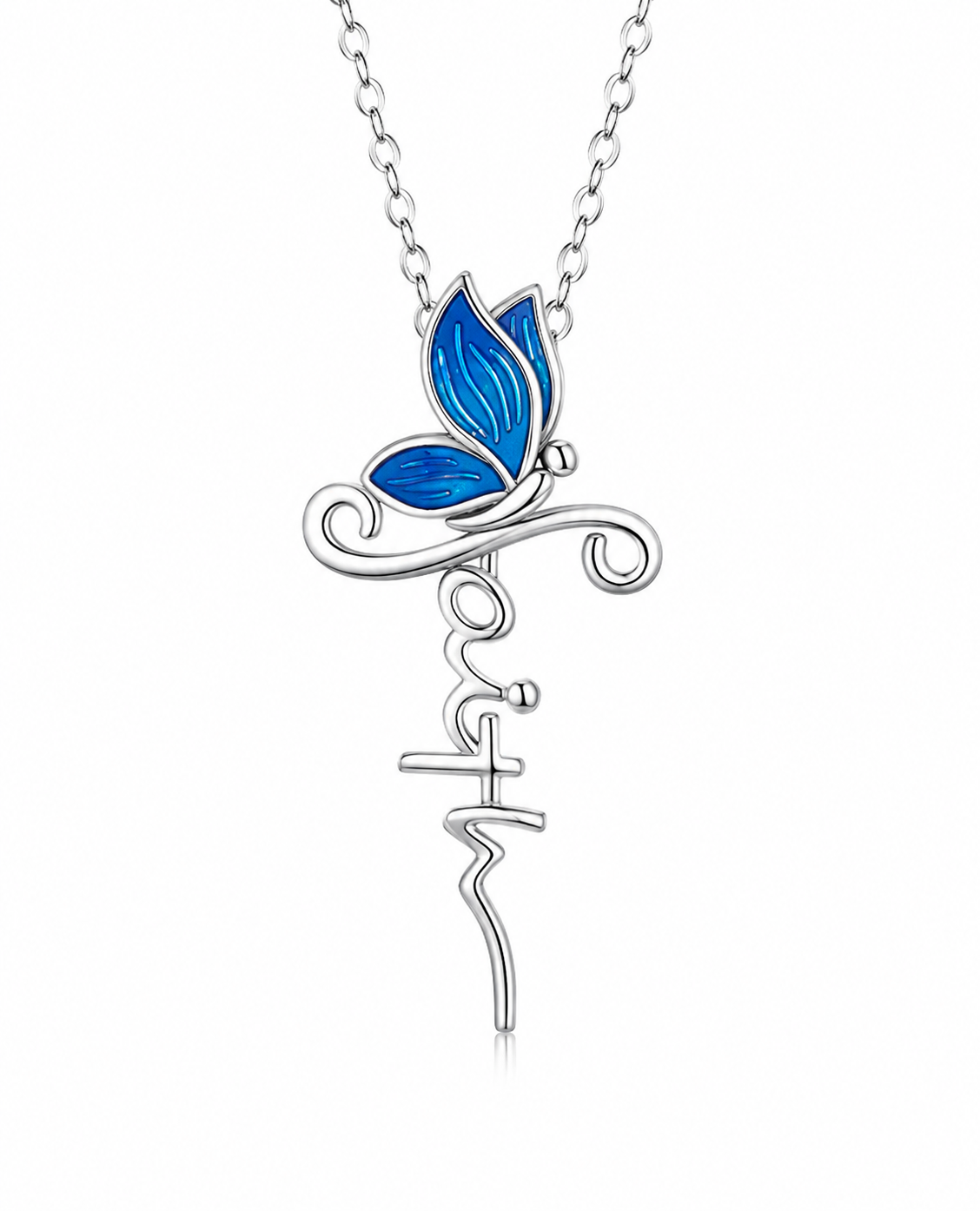 Faith Butterfly Necklace | Christian Cross Pendant