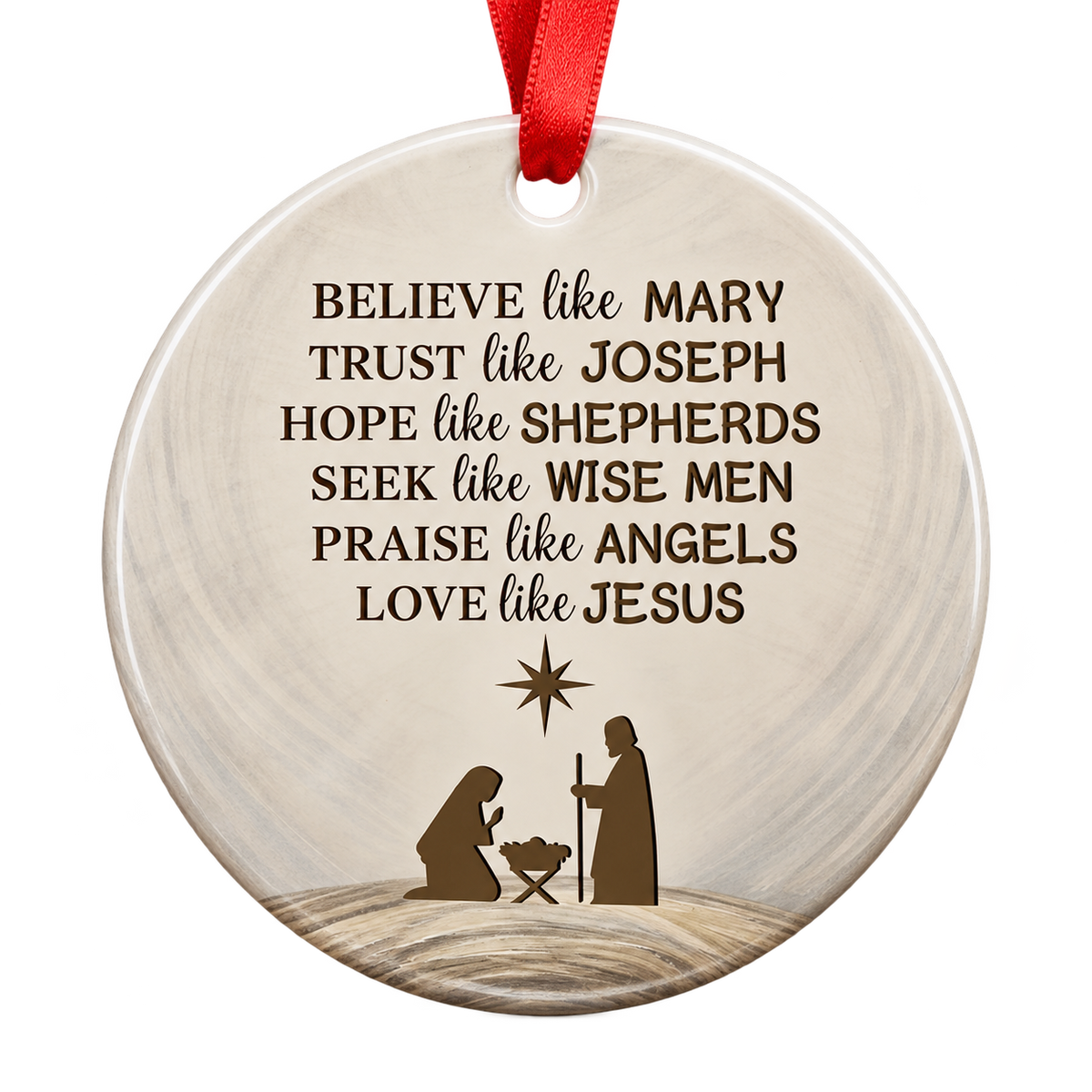 Believe Christian Christmas Ornament