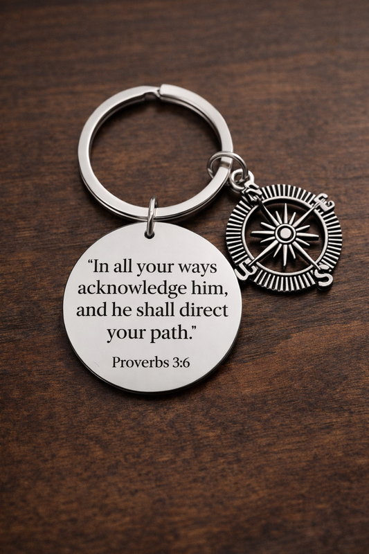 Proverbs 3:6 Scripture Keychain