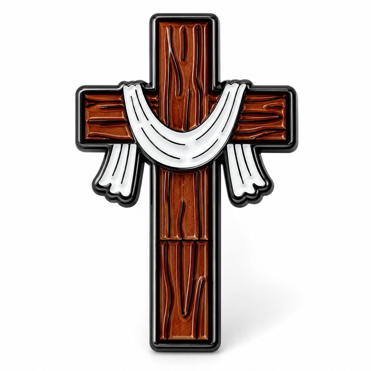Draped Cross Enamel Pin | Empty Tomb Christian Resurrection Pin