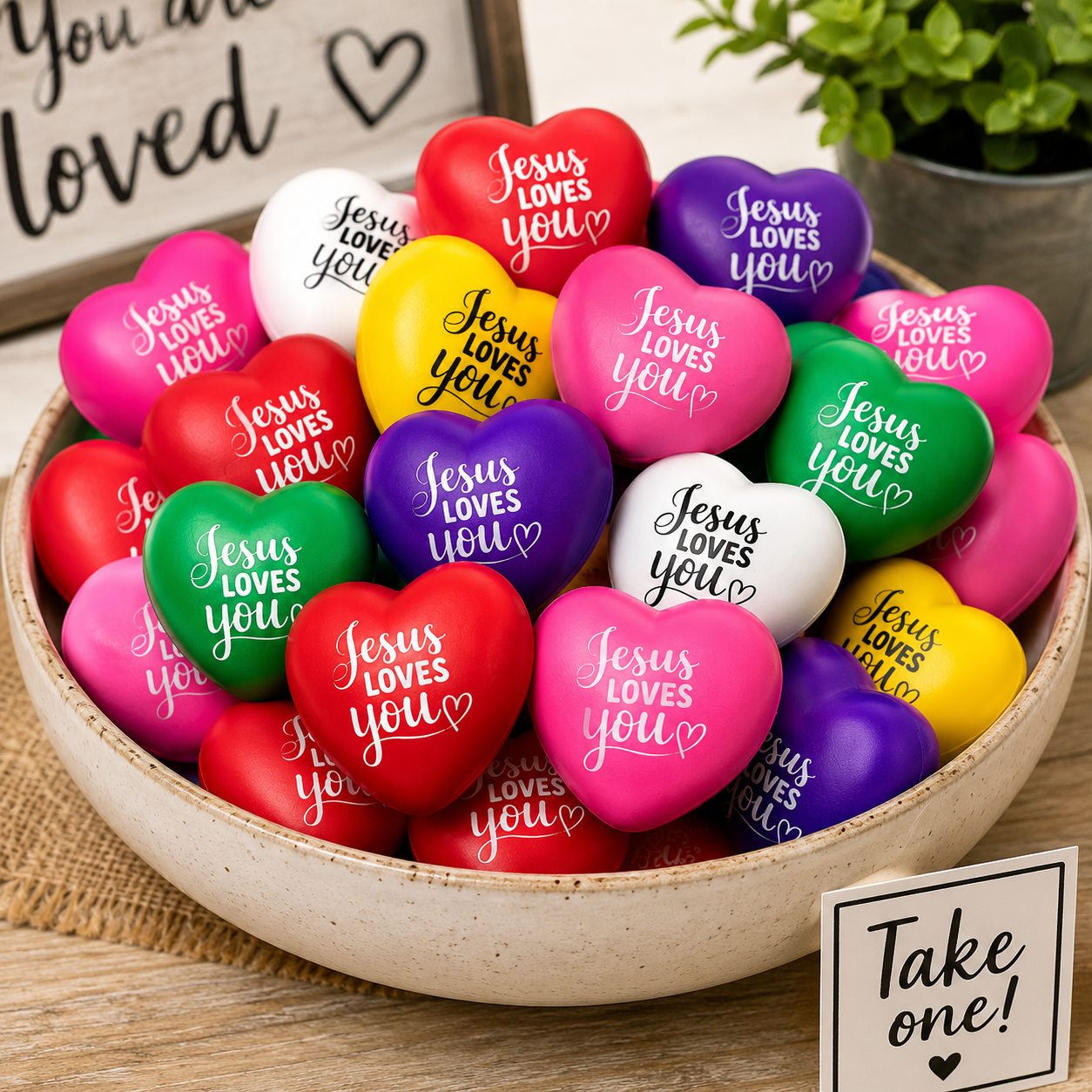 Jesus Loves You Stress Hearts – Christian Encouragement Gift