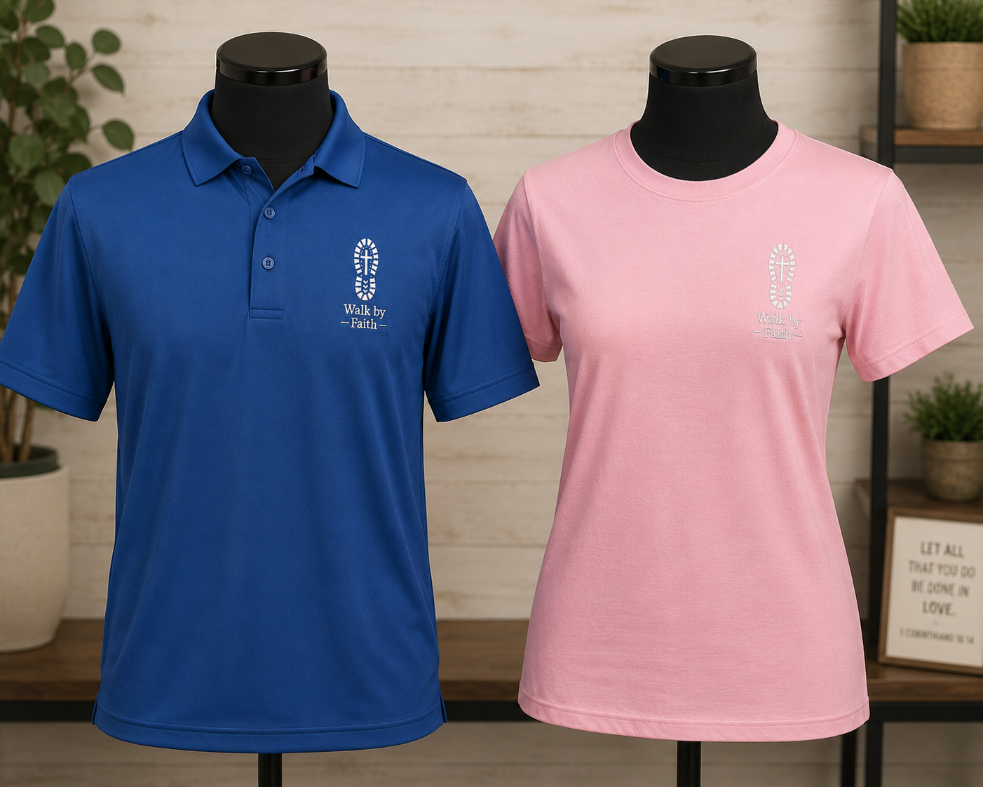 Walk By Faith Premium Embroidered Christian Shirt