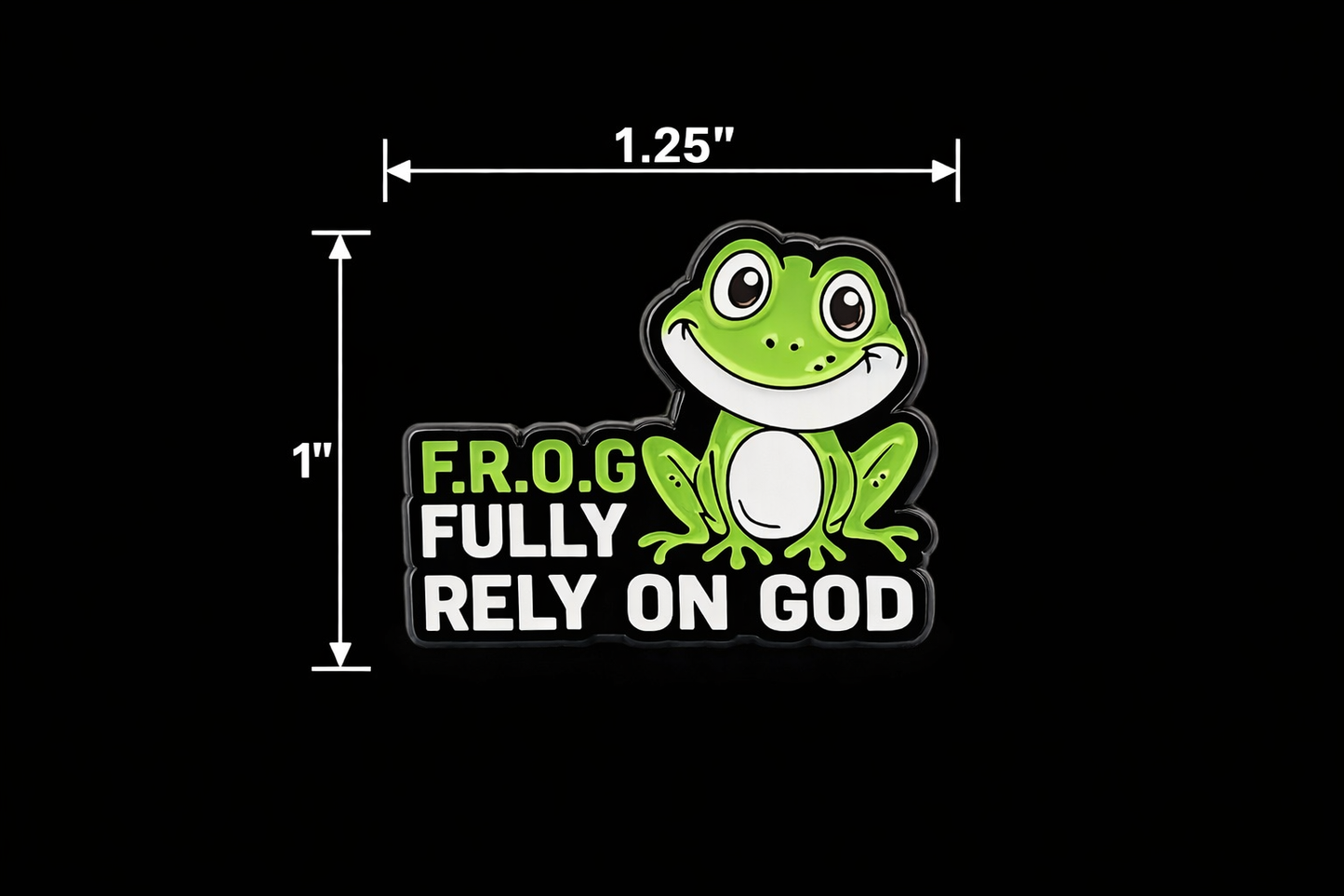 Fully Rely On God (F.R.O.G.) Christian Enamel Pin