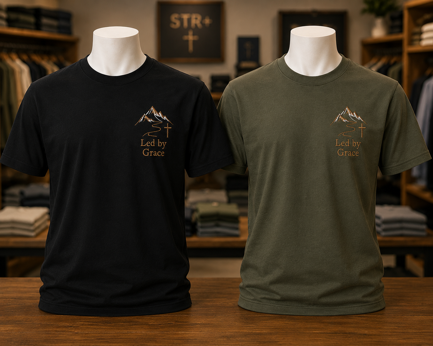 Led By Grace Premium Embroidered Chistian Shirt