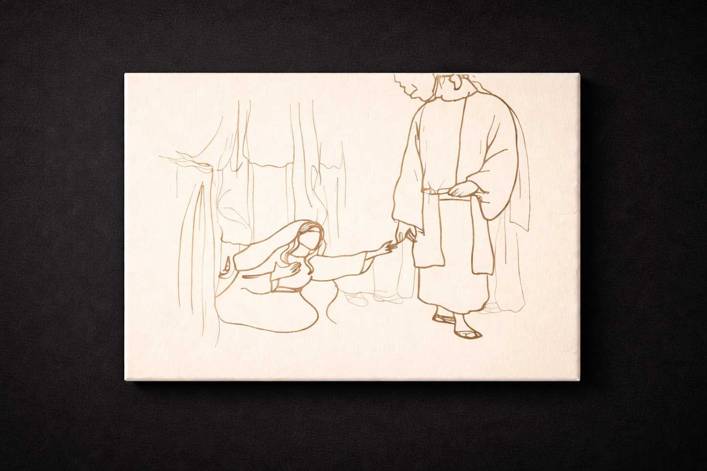 Jesus is within Your Reach – Minimalist Christian Line Art Canvas Print (11" x 16")