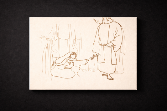 Jesus is within Your Reach – Minimalist Christian Line Art Canvas Print (11" x 16")