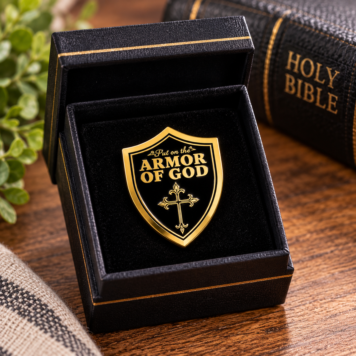 Armor of God Lapel Pin – Shield of Faith Christian Pin