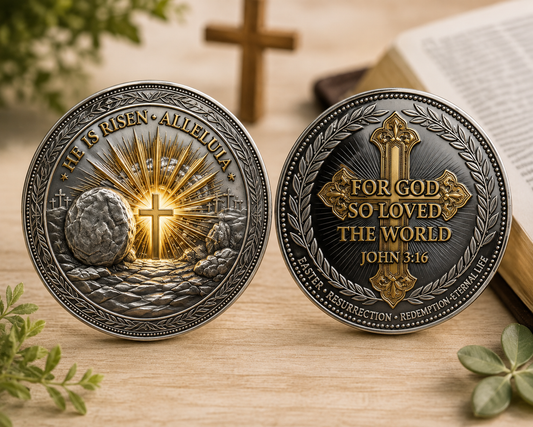 He Is Risen Easter Faith Coin