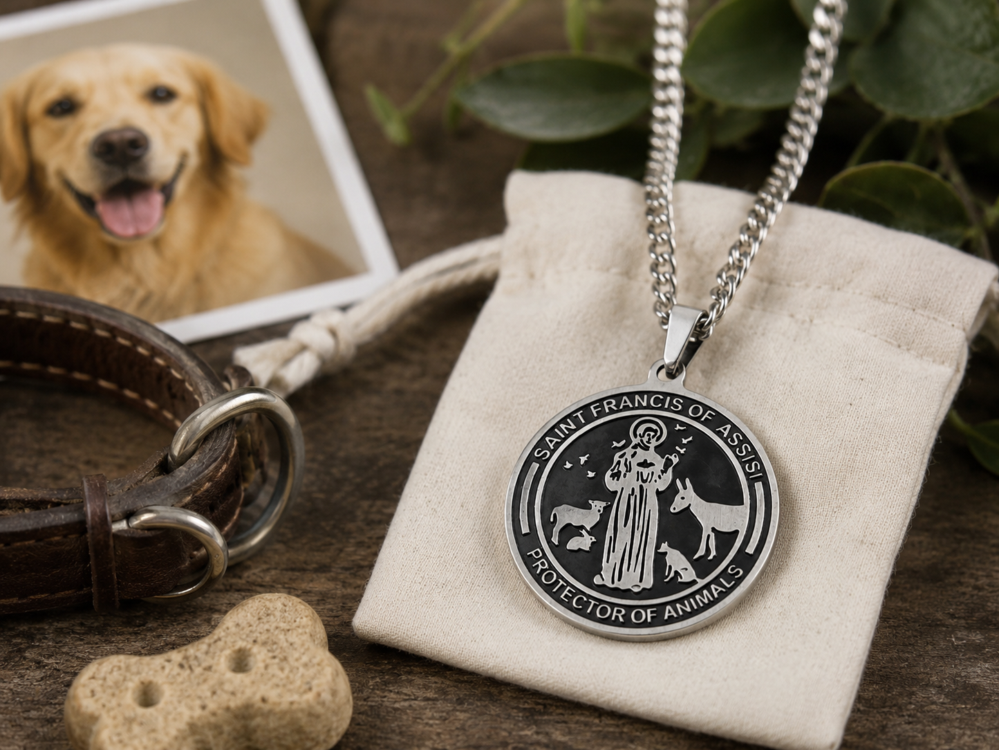 Saint Francis of Assisi Pendant Necklace - Protector of Animals