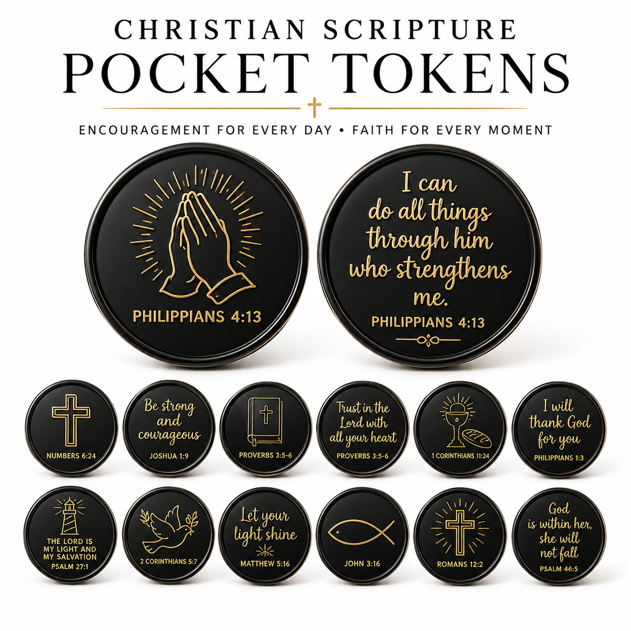 Christian Scripture Pocket Tokens...Inspirational Bible Verse Keepsakes