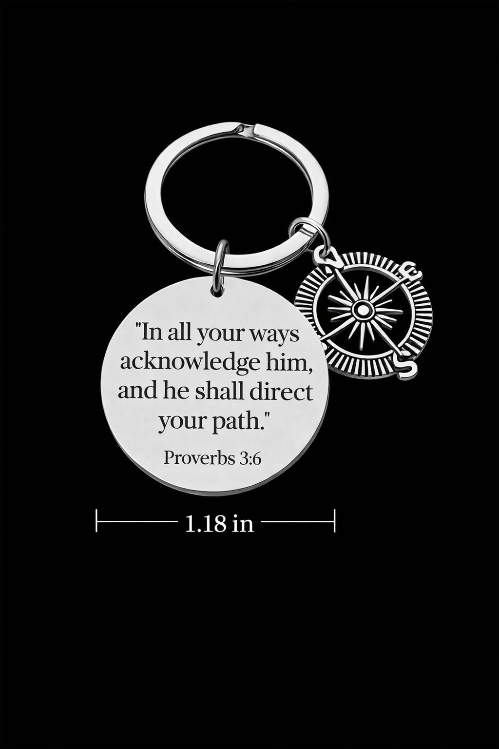 Proverbs 3:6 Scripture Keychain