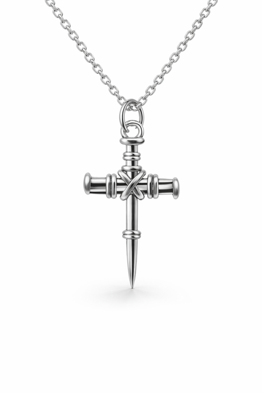 Three-Nail Cross Pendant Necklace - Christian Jewelry