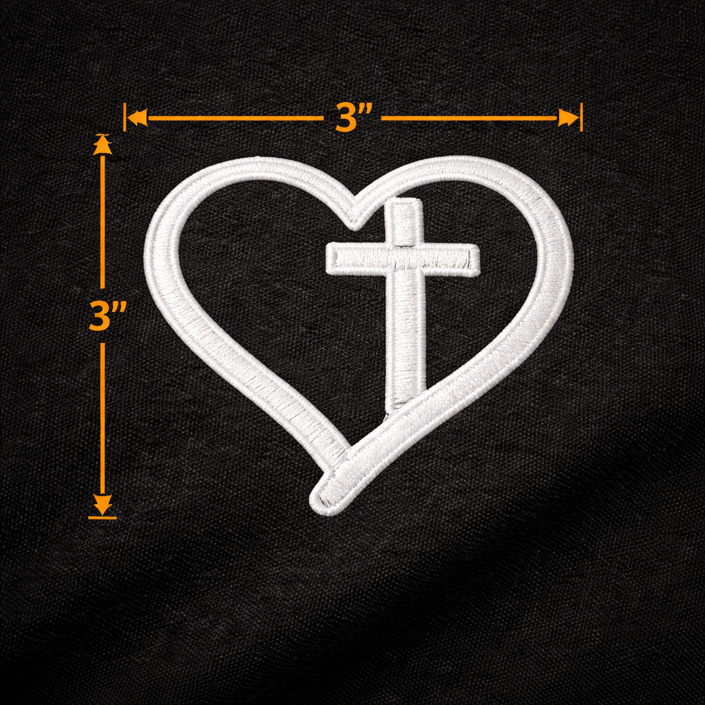 Faith Cross Heart - Premium Embroidered Christian Shirt