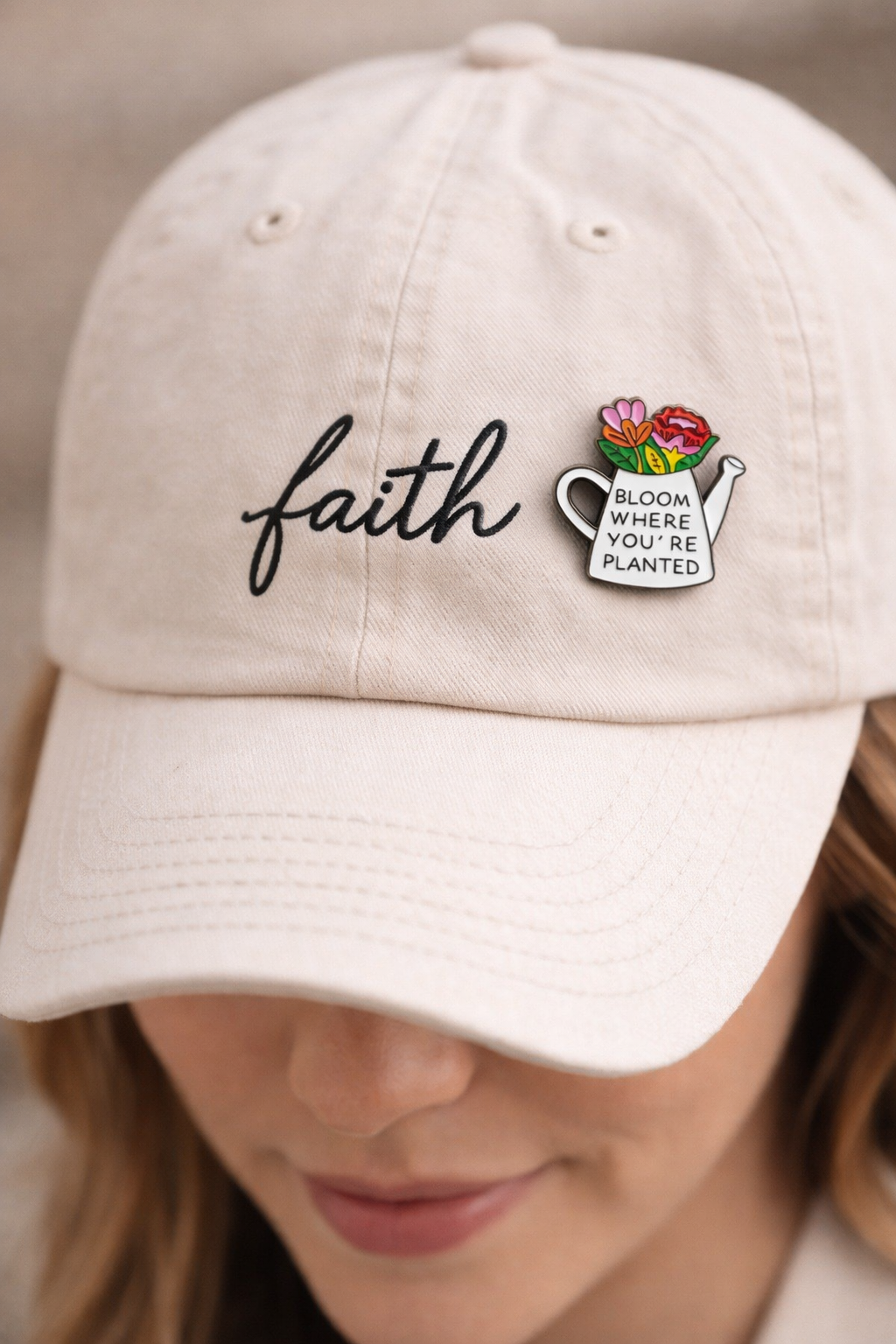 Bloom Where You're Planted Enamel Pin – Inspirational Flower Watering Can Pin