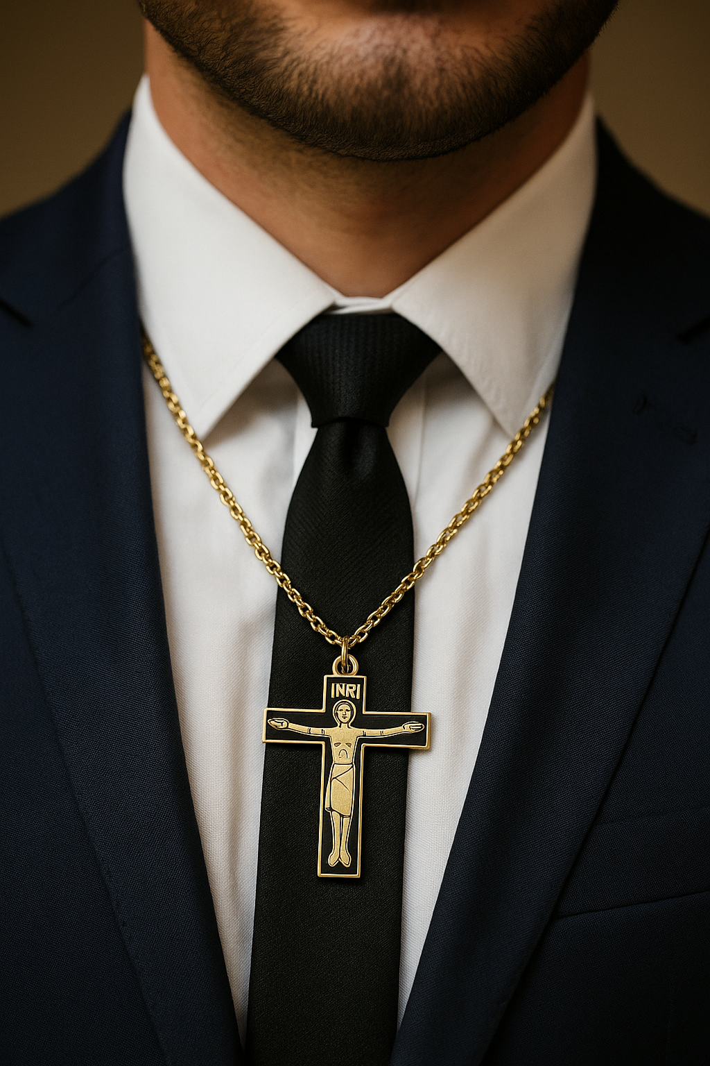 Gold-Tone Cursillo / Via de Cristo Cross Pendant – Soft Enamel