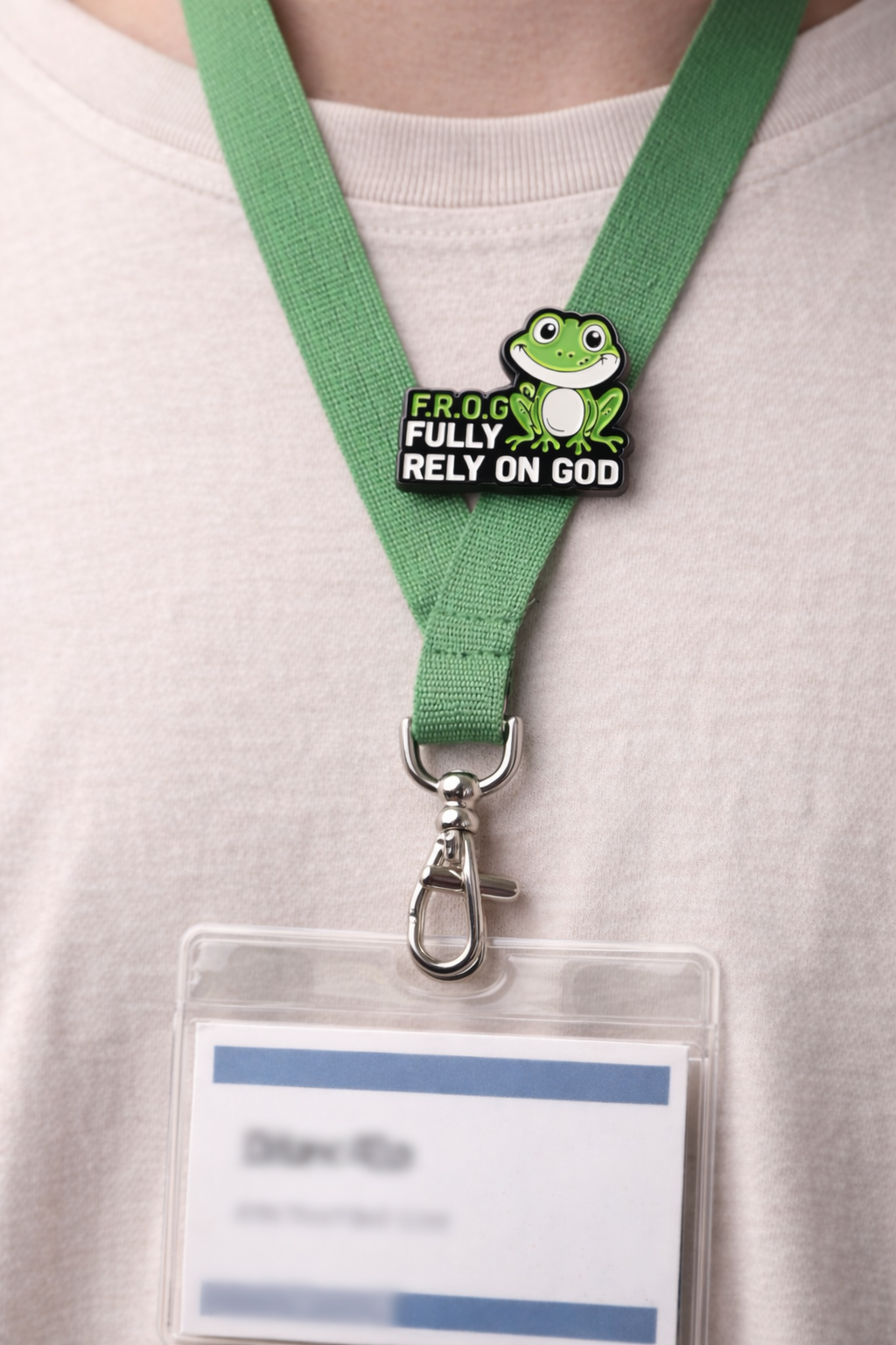 Fully Rely On God (F.R.O.G.) Christian Enamel Pin