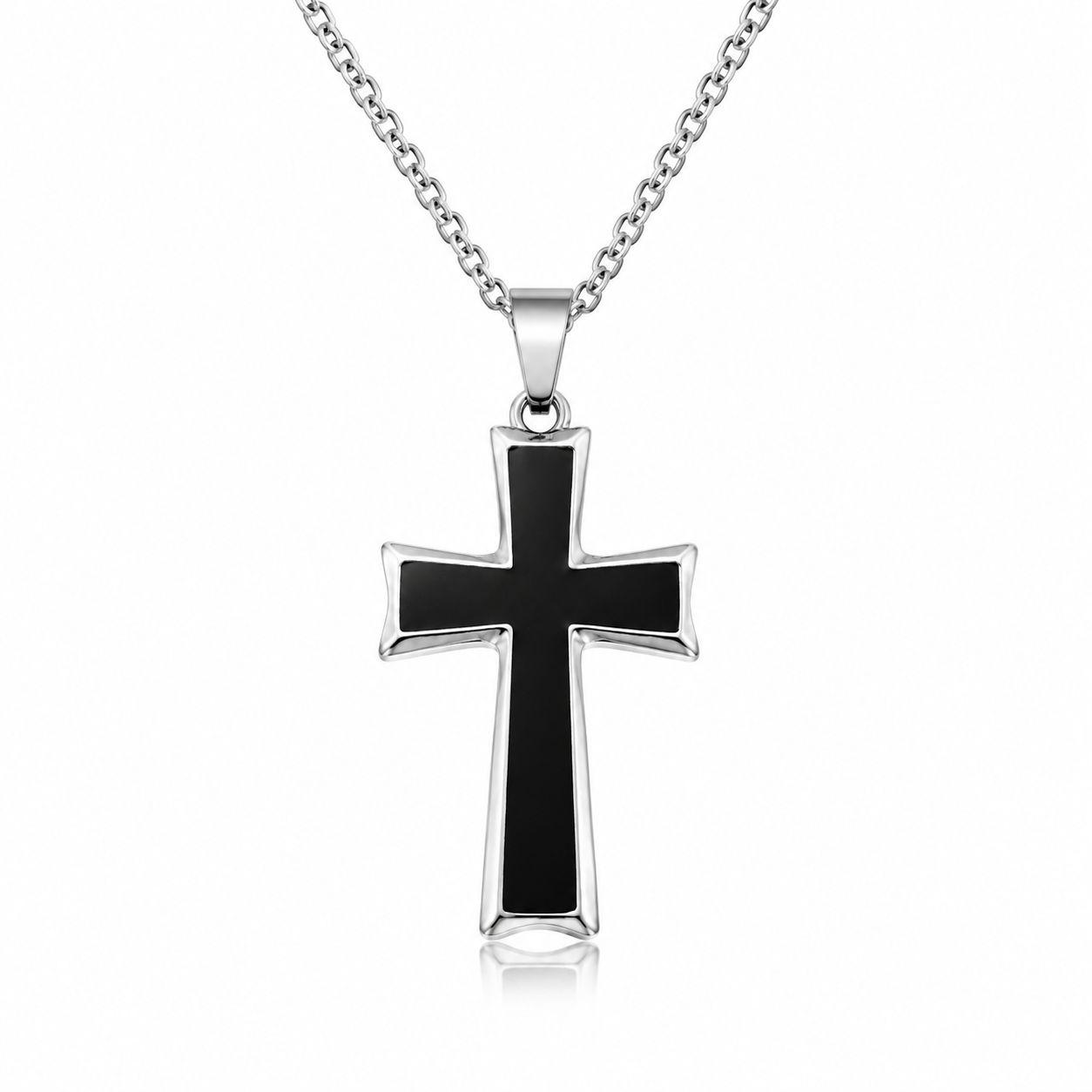 Black Cross Necklace | Modern Christian Faith Pendant