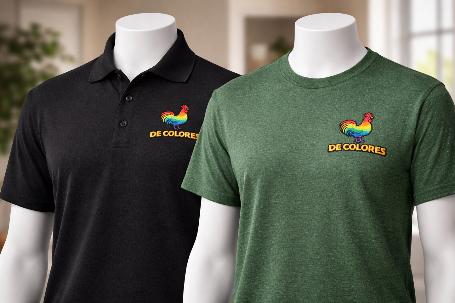 "De Colores Rooster" - Premium Embroidered Christian Shirt