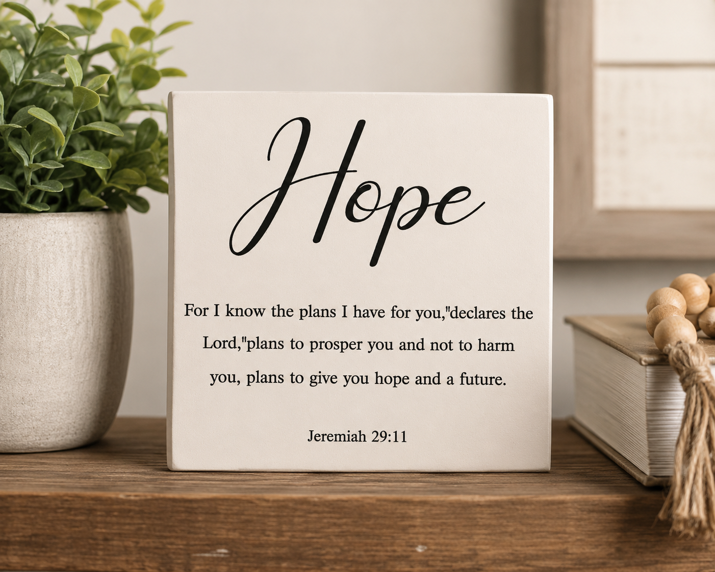Jeremiah 29:11 Hope Plaque | Christian Inspirational Sign