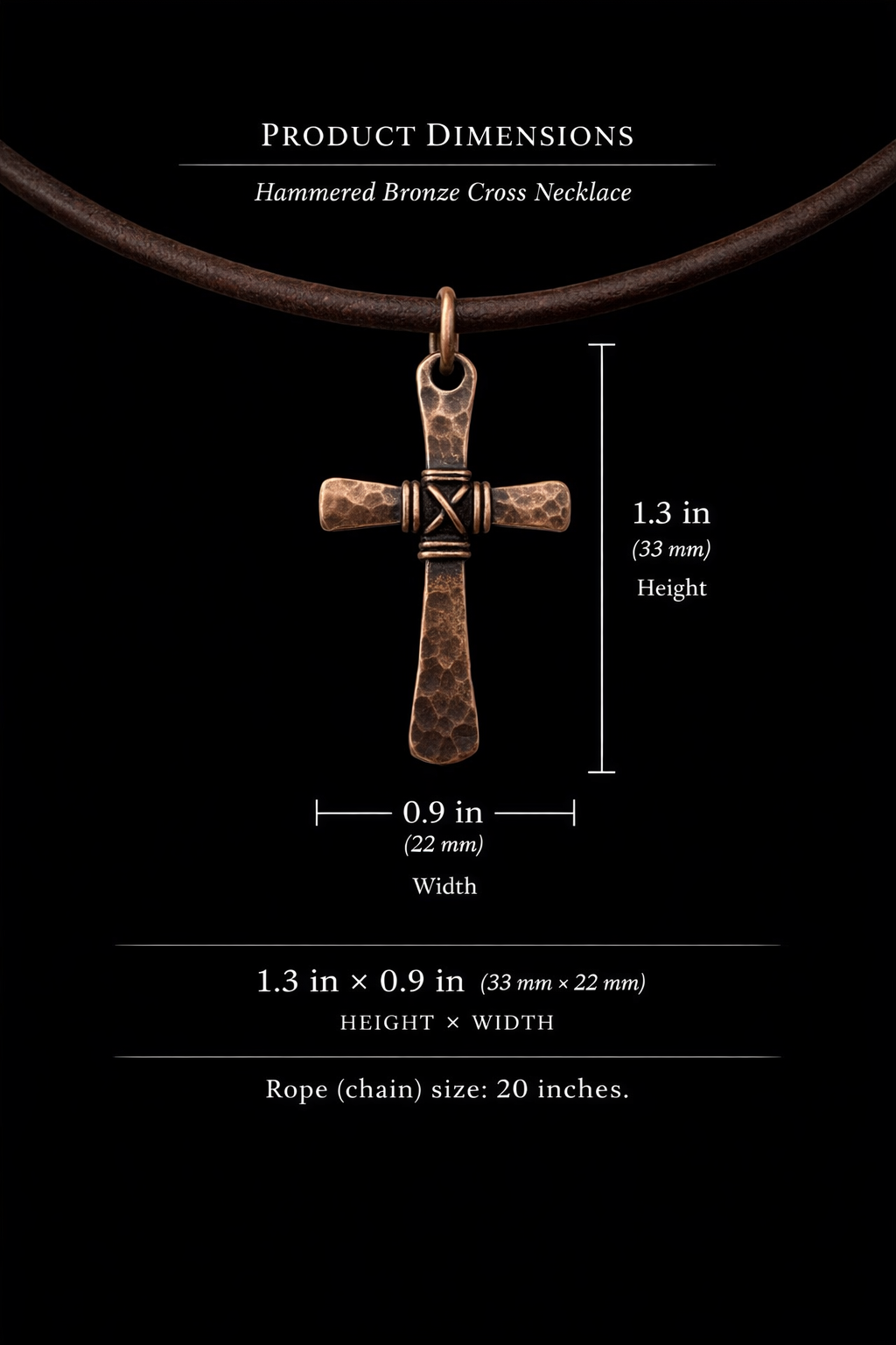 Hammered Copper Cross Necklace
