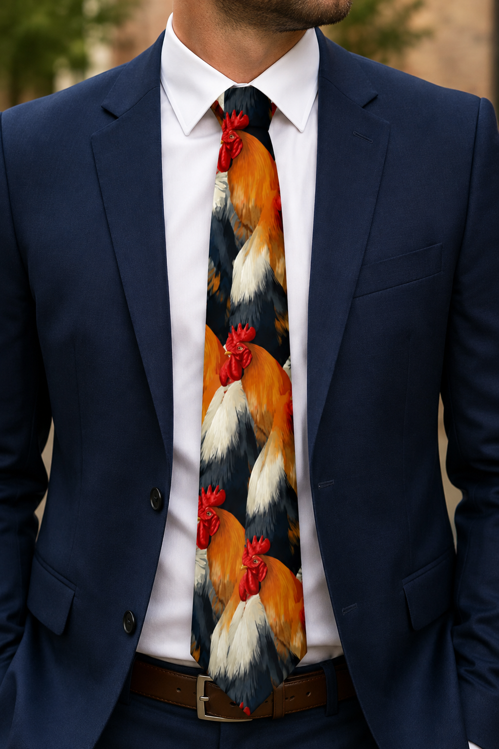 Rooster Necktie | Colorful Men's Novelty Tie | Fourth Day Tie