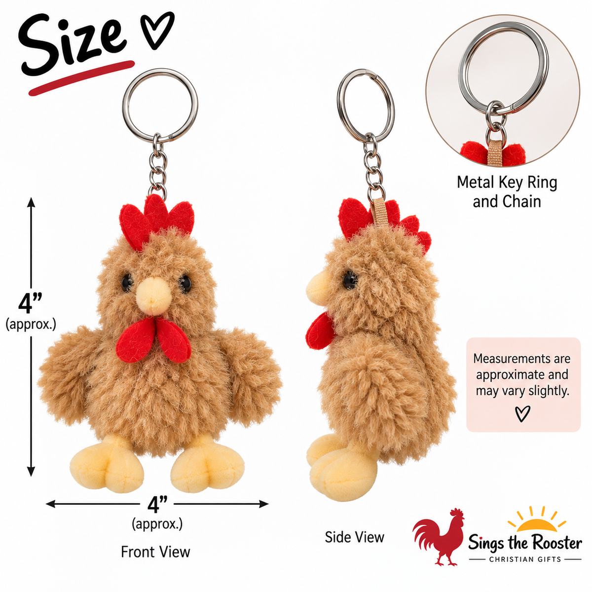 Little Rooster Plush Keychain / Charm