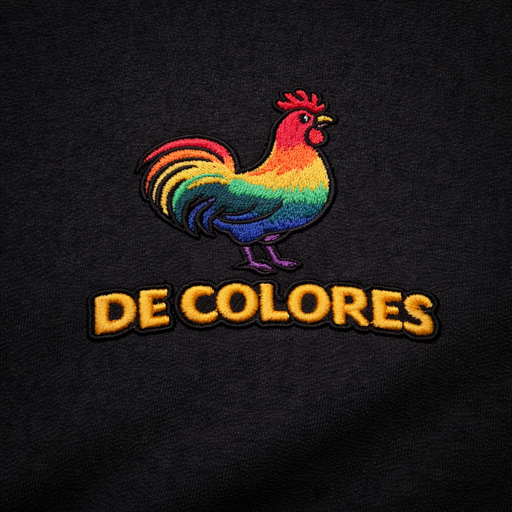 "De Colores Rooster" - Premium Embroidered Christian Shirt