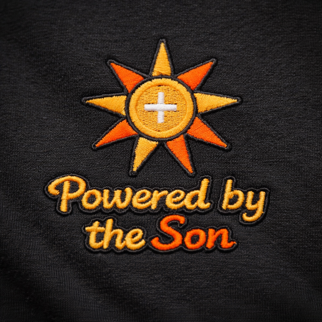 "Powered by the Son" - Premium Embroidered Christian Shirt