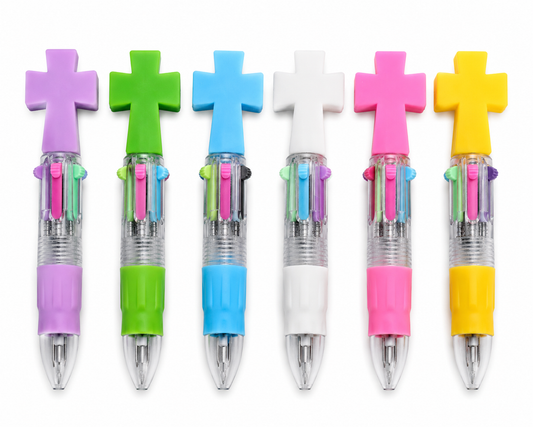 Colorful Cross Bible Study Pens | Multi-Color Christian Pens