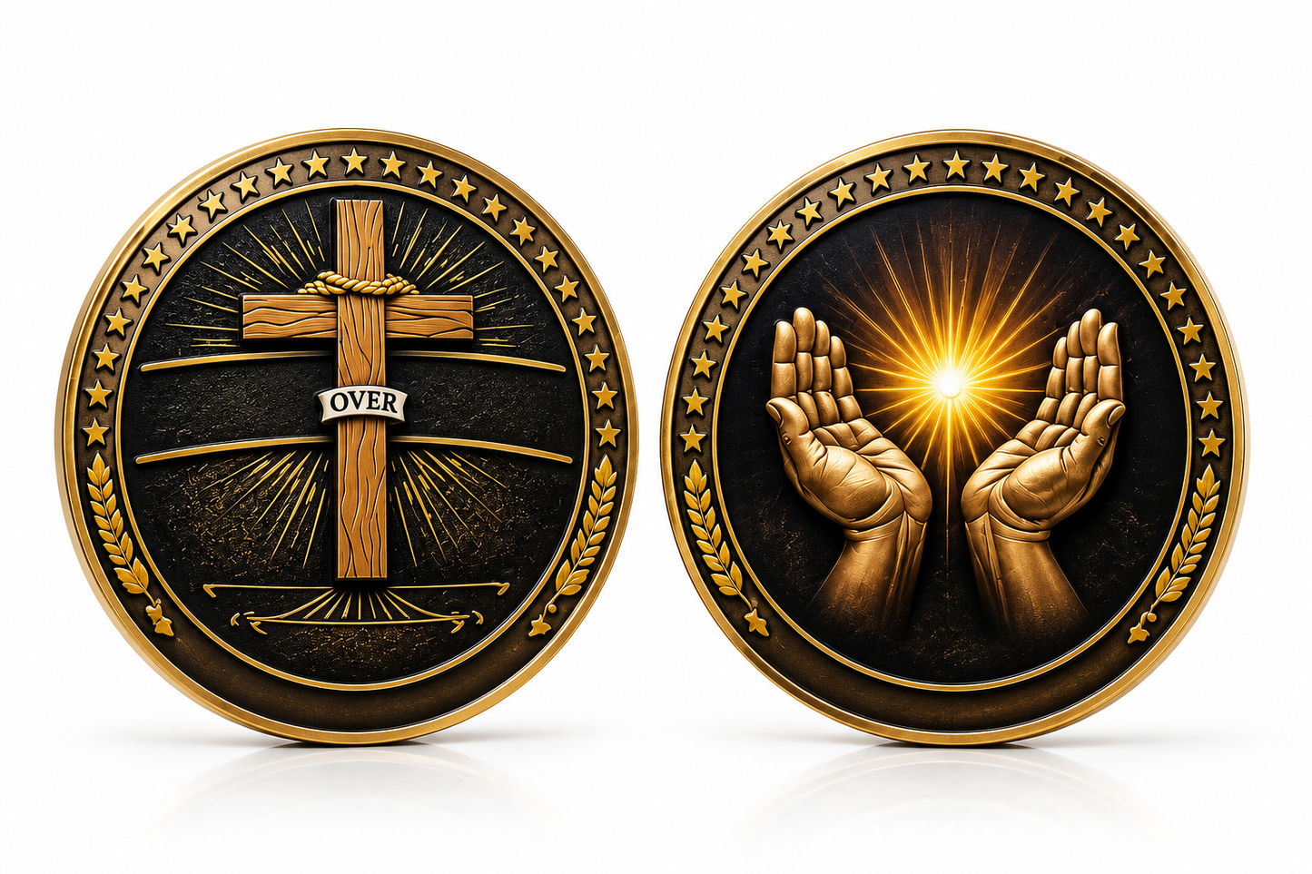 Faith Over Fear Christian Challenge Coin