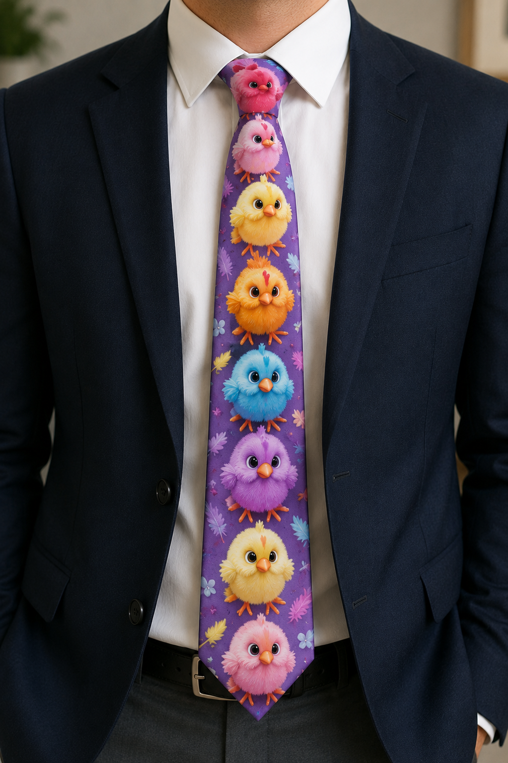 Baby Chick Necktie | Fourth Day Tie | Colorful Novelty Men's Tie
