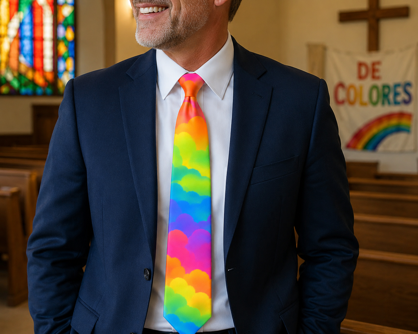 De Colores Rainbow Cloud Necktie