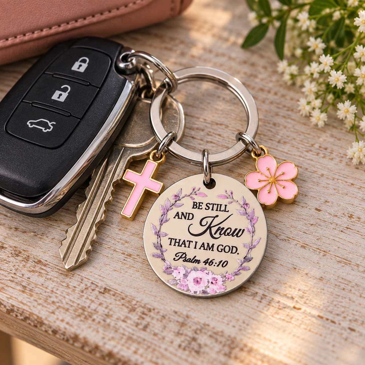 Be Still & Know Psalm 46:10 Christian Keychain