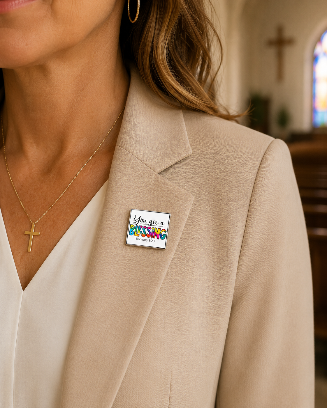 You Are a Blessing Enamel Pin | Romans 8:28 Christian Faith Pin