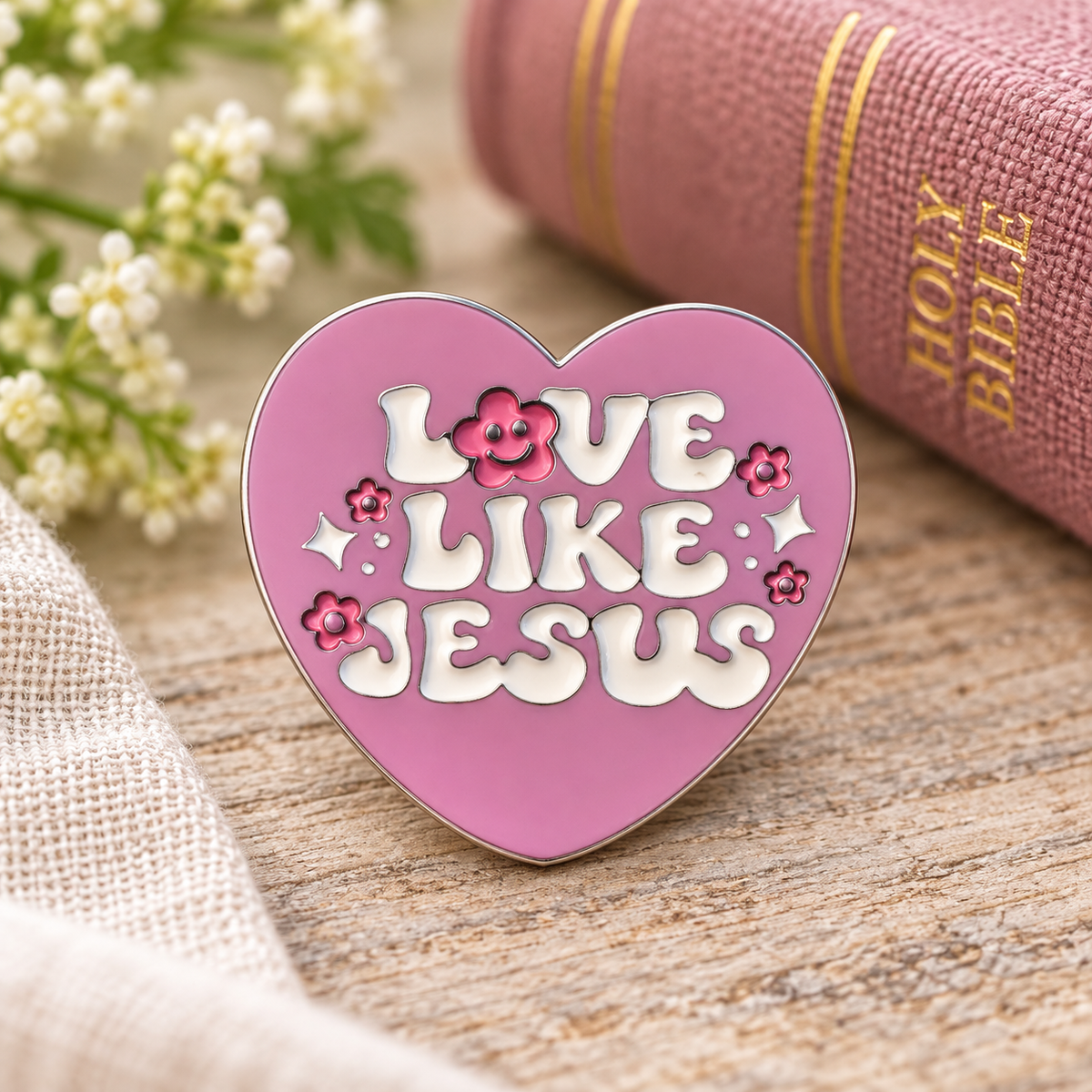 Love Like Jesus Heart Lapel Pin