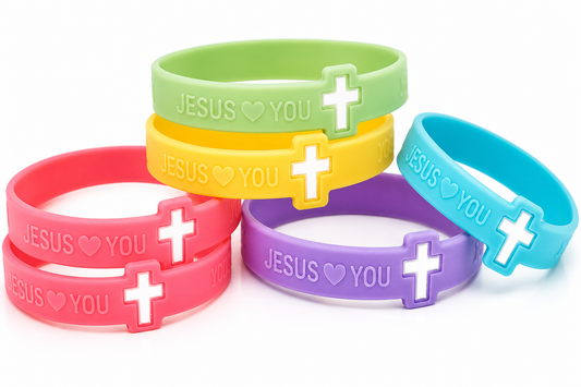 Jesus Loves You Cross Wristband | Singles & Blessing Packs