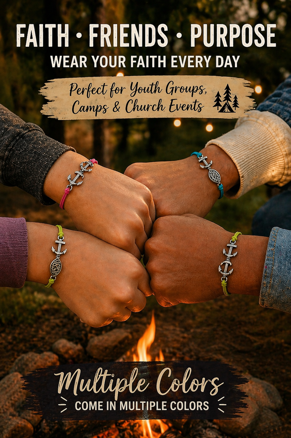 Jesus Anchor Bracelet • Faith & Strength Reminder