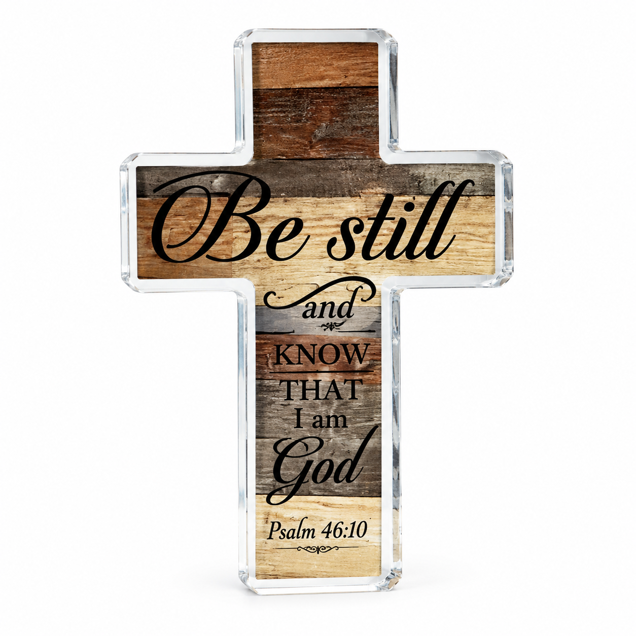 Be Still and Know Acrylic Cross | Psalm 46:10 Christian Décor