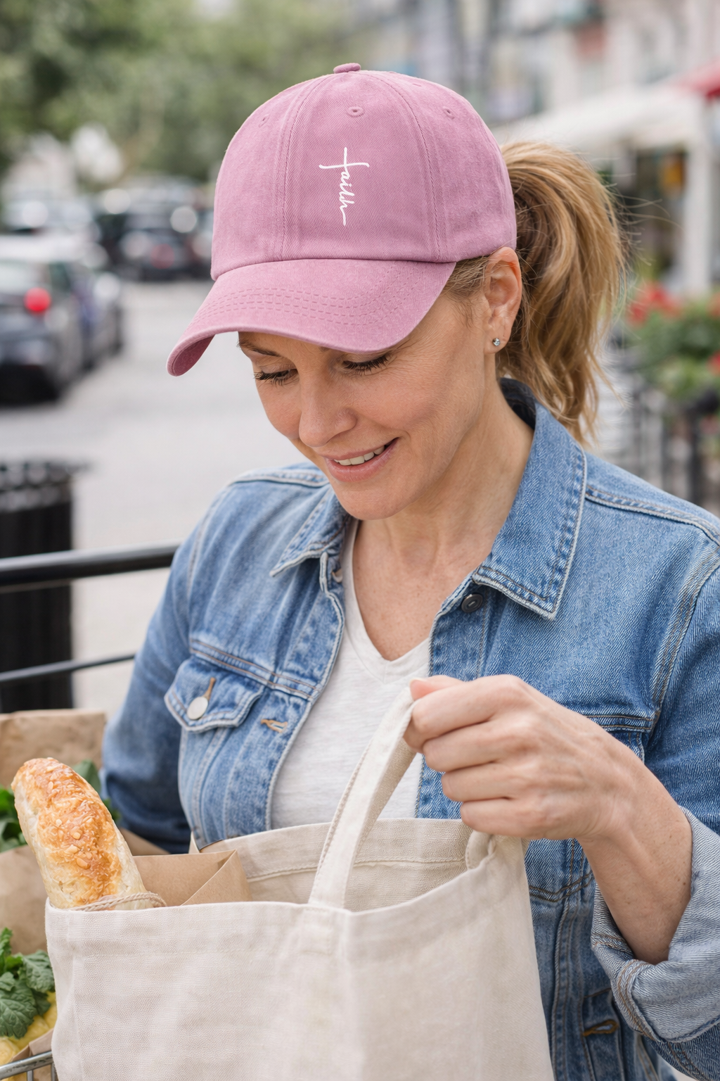 Faith Cross Hat - Pink