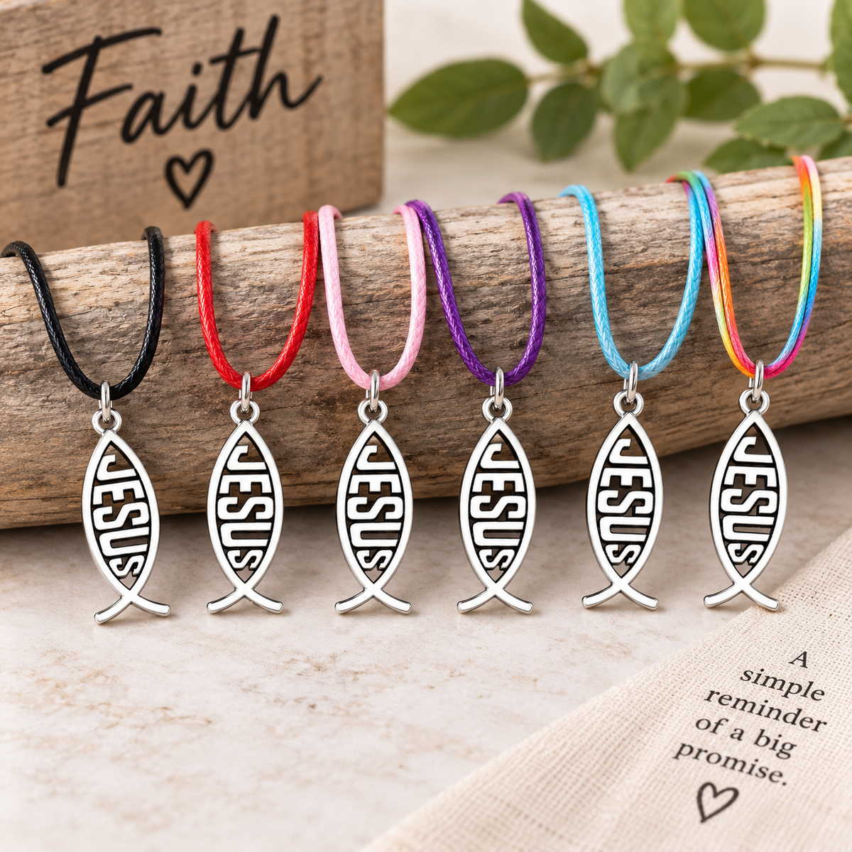 Jesus Fish Christian Pendant Necklace
