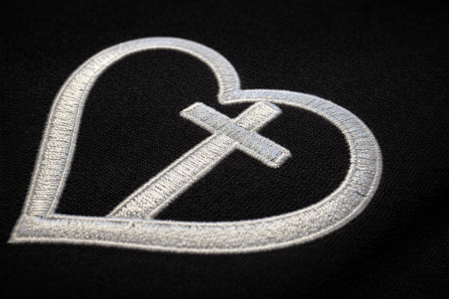 Faith Cross Heart - Premium Embroidered Christian Shirt