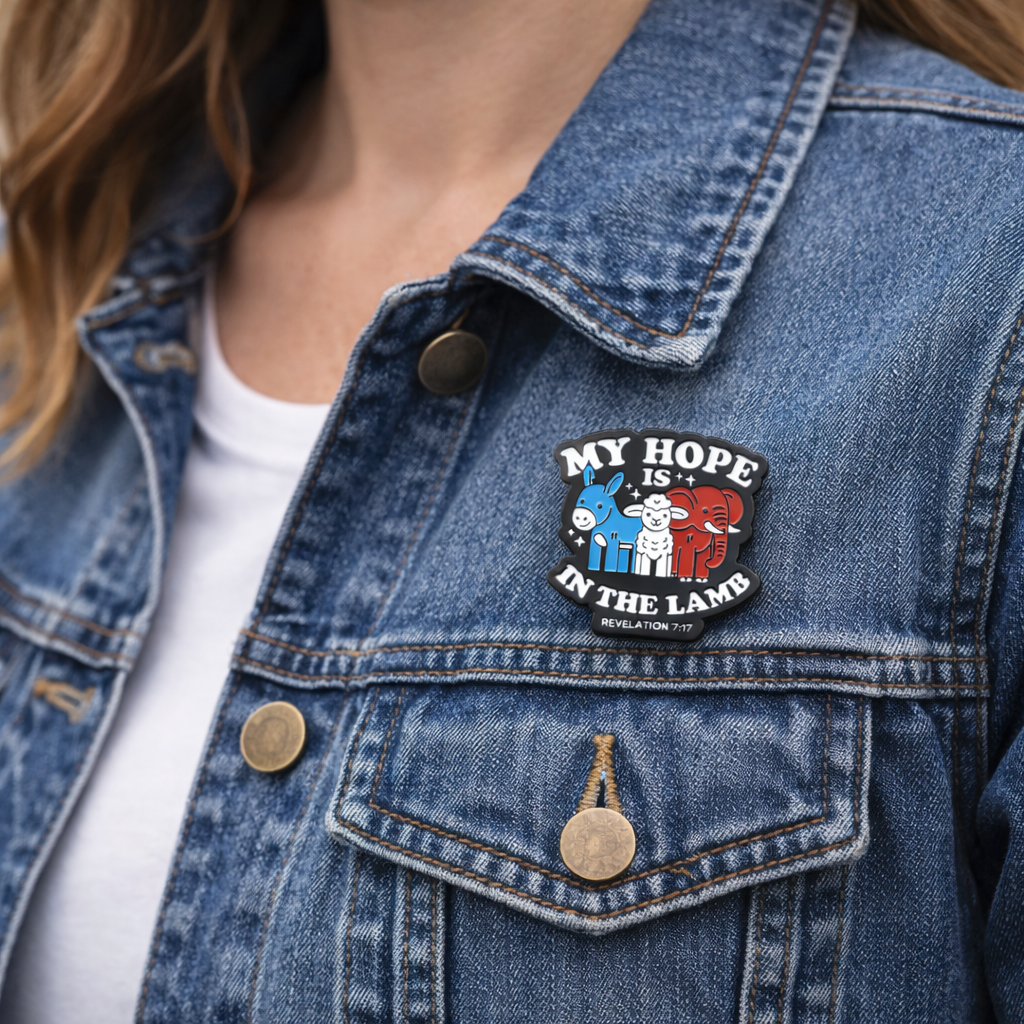 My Hope Is in the Lamb Enamel Pin – Revelation 7:17 Christian Lapel Pin