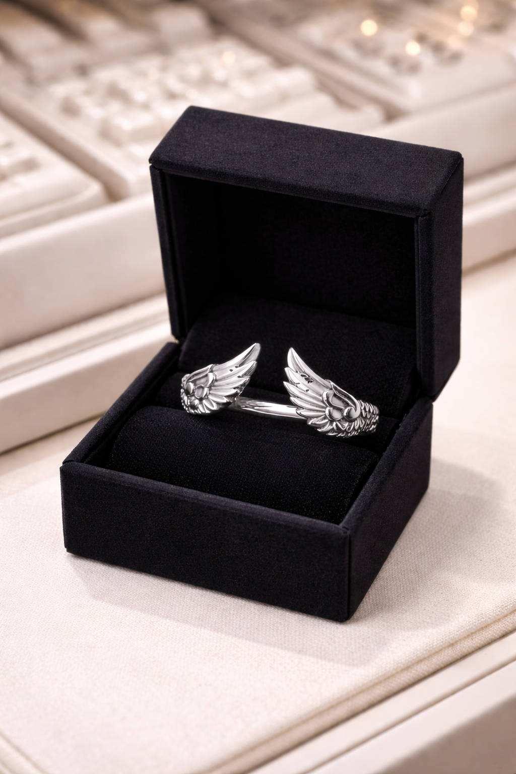 Isaiah 40:31 Inspired Angel's Wings Ring