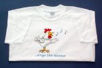White Sings the Rooster T-shirt Small